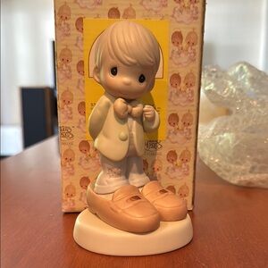 Precious Moments Porcelain Figurine - Who's Gonna Fill Your Shoes